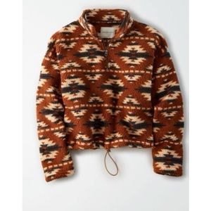 🤎American Eagle Fuzzy Sherpa Quarter Zip🤎